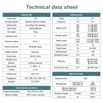 Silnik elektryczny 3kW 900 obr/min. 132 B5